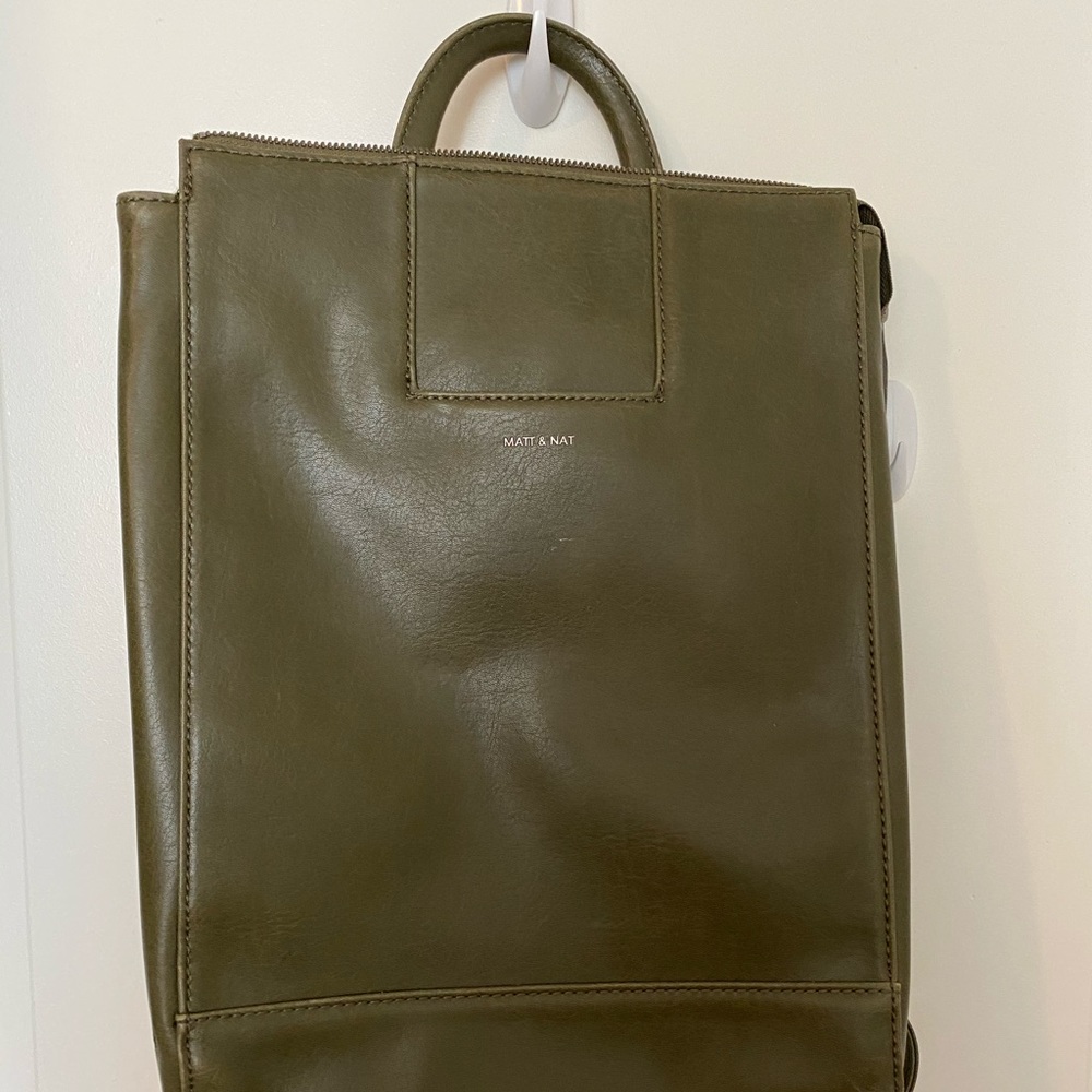Faux leather backpack